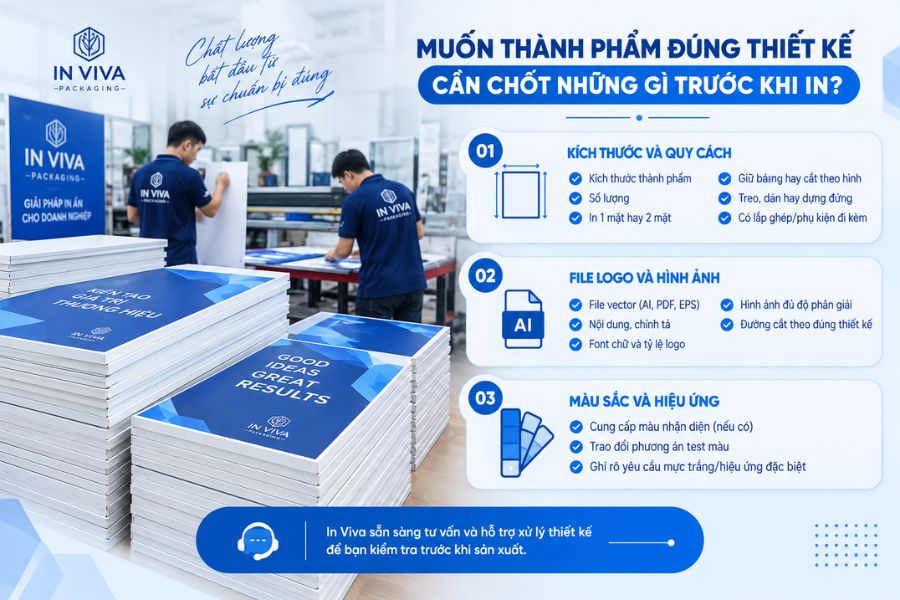 Bạn cần kiểm tra kích thước, file thiết kế và màu sắc trước khi in Formex Bạn cần kiểm tra kích thước, file thiết kế và màu sắc trước khi in Formex