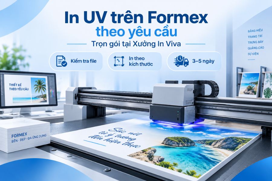 Xưởng In Viva nhận in UV Formex gia công theo yêu cầu khách hàng Xưởng In Viva nhận in UV Formex gia công theo yêu cầu khách hàng