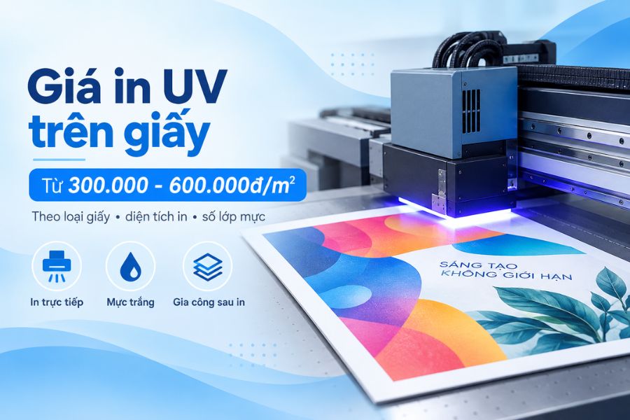 Chi phí phụ thuộc loại giấy, diện tích in, số lớp mực, số lượng và gia công kèm theo