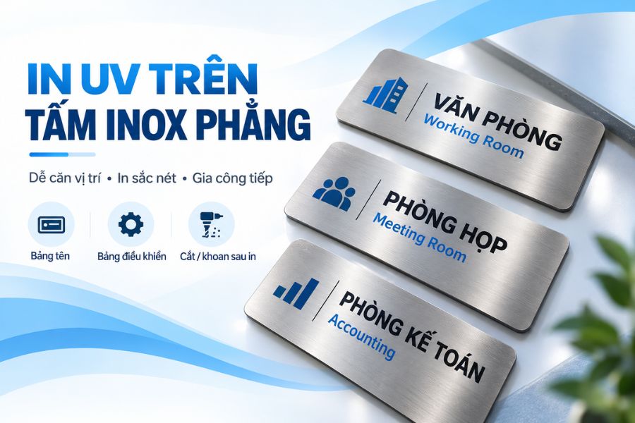 Tấm inox phẳng dễ cố định trên bàn máy, giúp căn vị trí chính xác và kiểm soát hình in ổn định Tấm inox phẳng dễ cố định trên bàn máy, giúp căn vị trí chính xác và kiểm soát hình in ổn định
