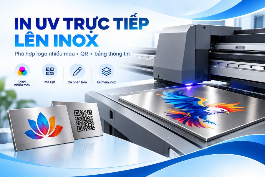 Công nghệ UV phù hợp với logo nhiều màu, hình ảnh, mã QR và nội dung thay đổi theo từng mẫu Công nghệ UV phù hợp với logo nhiều màu, hình ảnh, mã QR và nội dung thay đổi theo từng mẫu