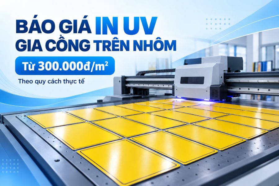 Giá in UV trên nhôm tại In Viva sẽ được tính theo số lớp mực và quy cách Giá in UV trên nhôm tại In Viva sẽ được tính theo số lớp mực và quy cách