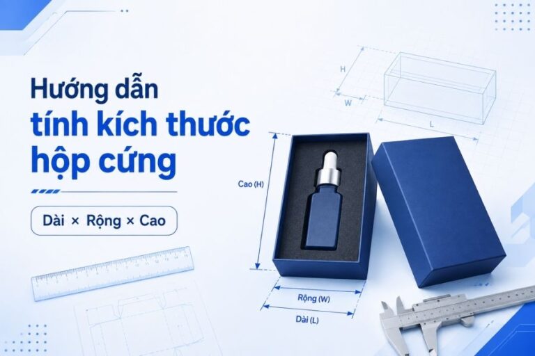 Hướng dẫn tính kích thước hộp cứng theo sản phẩm: Dài × Rộng × Cao